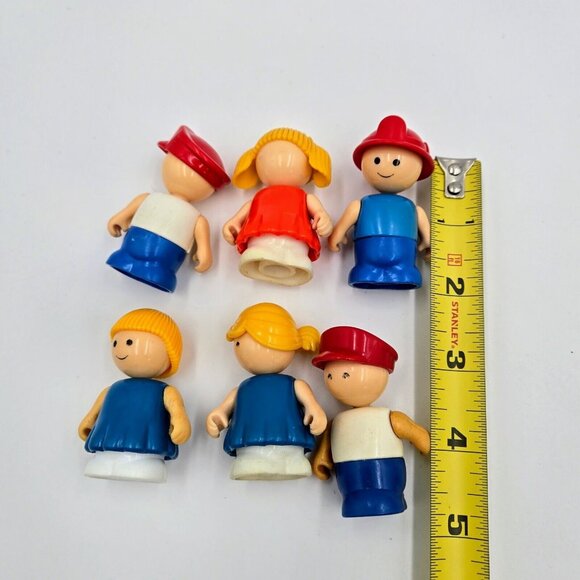 Vintage Lil Playmates Figures Playskool Plastic Lot Of 6 Read - Picture 4 of 4
